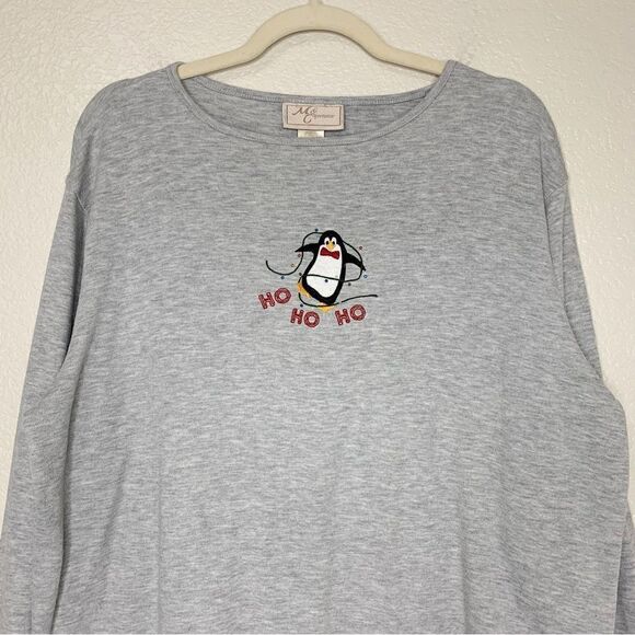 M&C Sportswear Christmas Ho Ho Ho Long Sleeeves Women’s Top, Size 2X - Picture 2 of 11